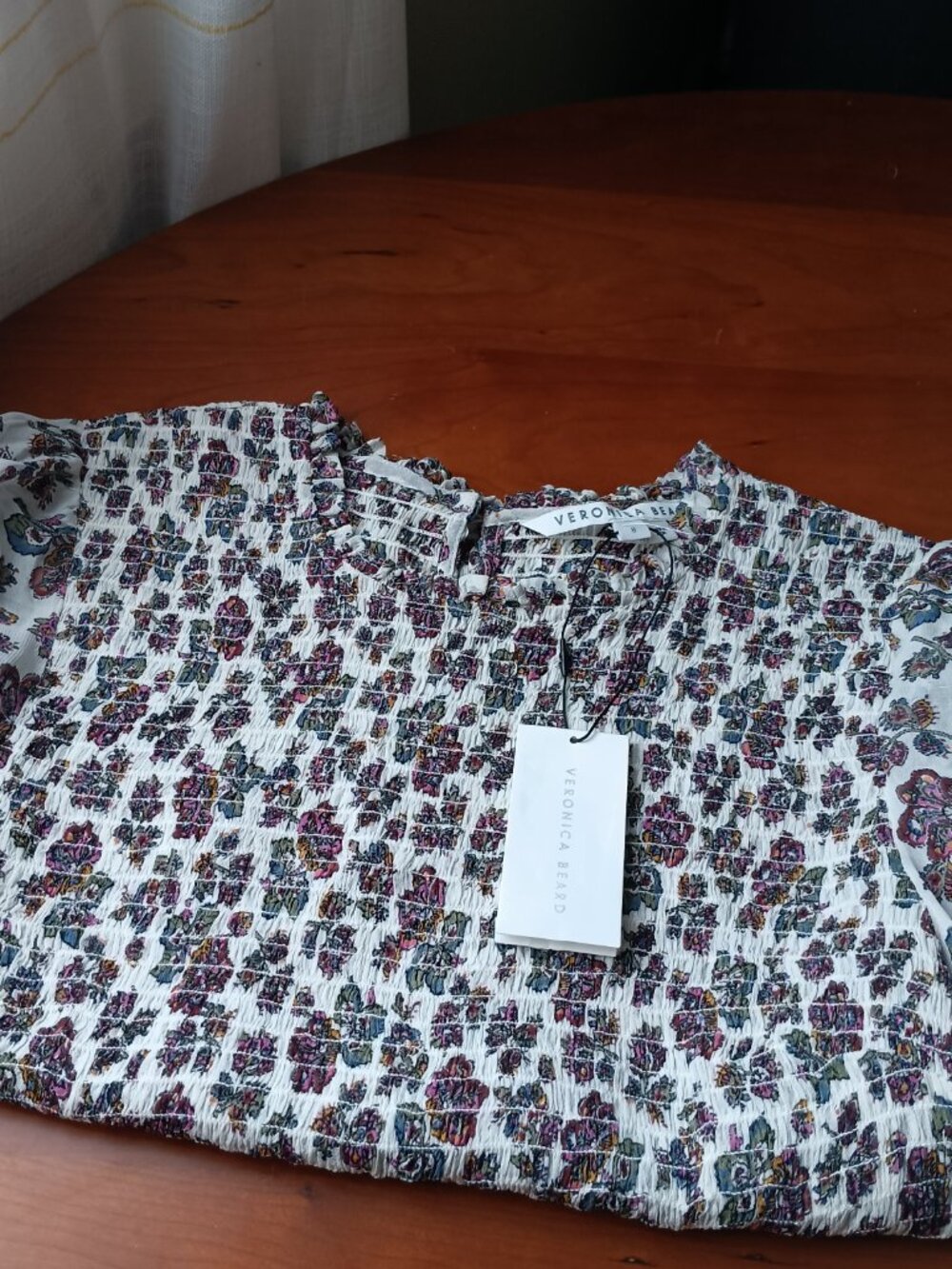 NWT Veronica Beard Fall Bloom Long Sleeve Smock Top Size 8